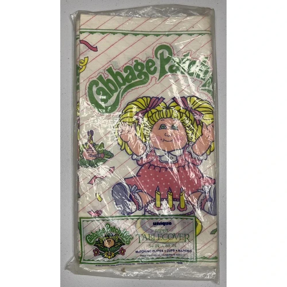 Cabbage Patch Kids 1983 80's Vintage Large Table Cover Paper RARE